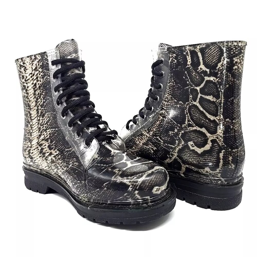 Chemistry Ankle Snakeskin Pattern Jelly Rain Boots Women's Size 7